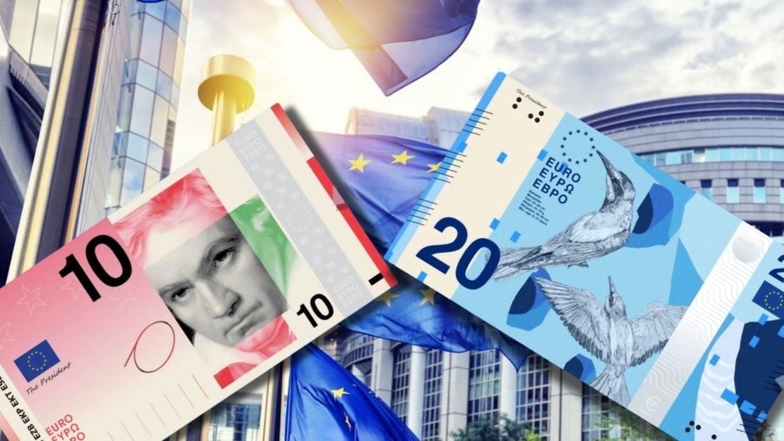 FOTO | Bancnotele euro se schimbă pentru prima dată de la lansare. Europa are de ales între pescărașul albastru și Beethoven, însă doar șase țări au personalități pe bani