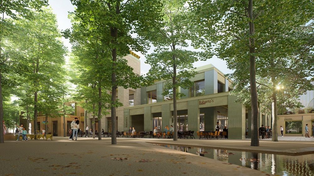 FOTO | O nouă zonă comercială, cu facilități recreative și educative, apare lângă București. Ce este Amber Forest Agora