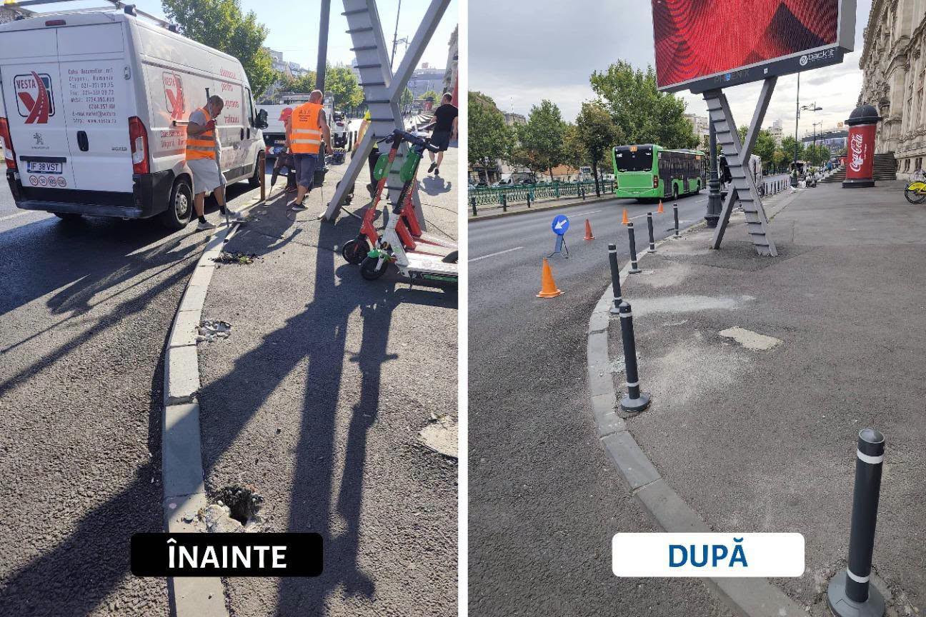 Bucureștiul extinde montarea stâlpișorilor anti-parcare pe trotuare. Intervenții pe Iancu de Hunedoara, Dudești și Mihai Bravu