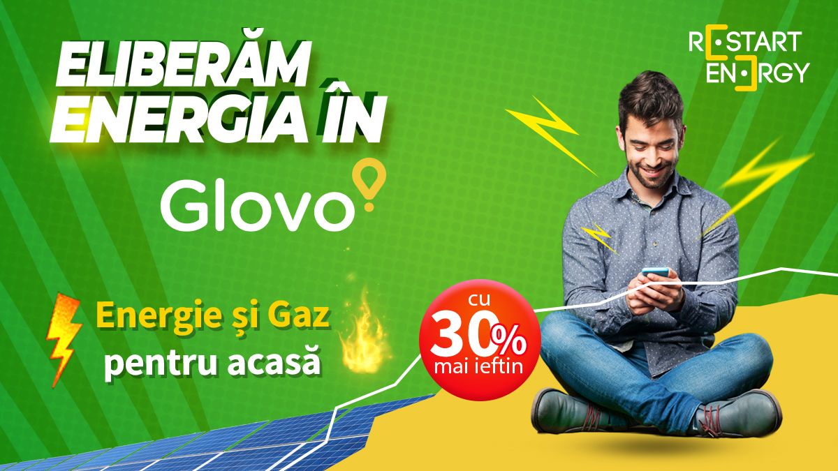 Premieră: Poți cumpăra energie verde și gaze naturale la reducere prin intermediul aplicației Glovo