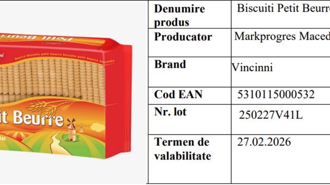 Biscuiți retrași de la vânzare: cumpărătorii sunt sfătuiți să nu consume produsul