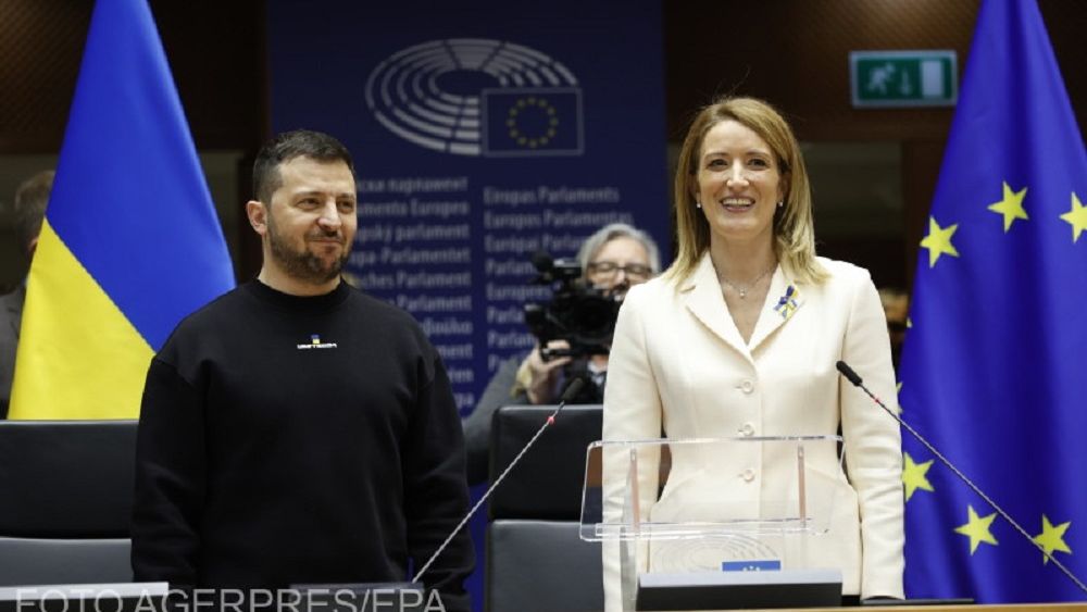 Zelenski, discurs la Bruxelles: Ne apărăm împotriva celei mai antieuropene forţe din lumea modernă