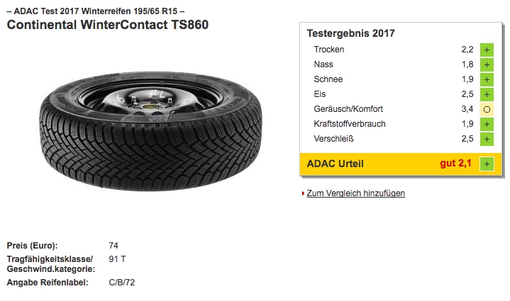 Continental WinterContact TS860 - locul 1